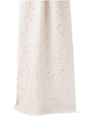 Brunello Cucinelli Sequin-Embellished Scarf - White