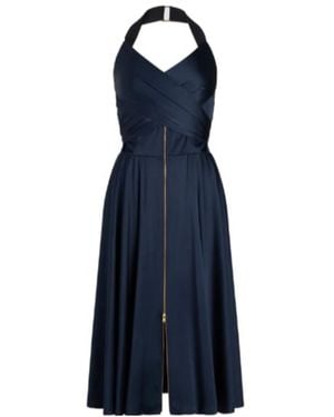 Patou Pleated Midi Dress - Blue