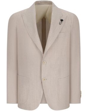 Lardini Notched-Lapel Iconic Jacket - Brown