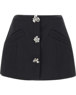 Blumarine Crystal-Button Mini Skirt - Blue