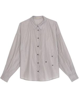 Paloma Wool Donald Pleated-Sleeve Button-Detail Shirt - Gray