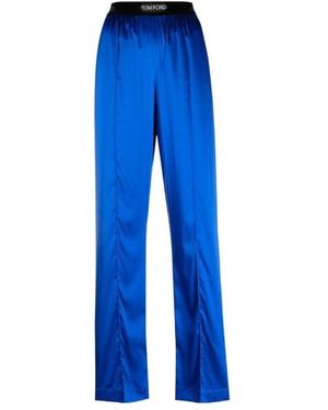 Tom Ford Logo Casual Pants - Blue