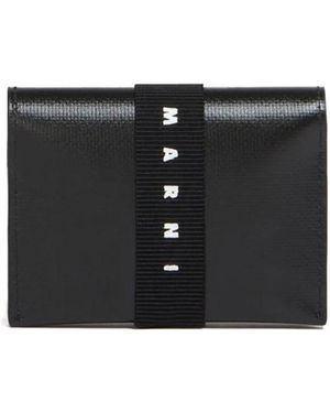 Marni Logo Strap Bi-Fold Card Holder - Black