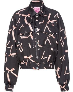 Pinko X Patrick Mcdowell Printed Bomber Jacket - Black