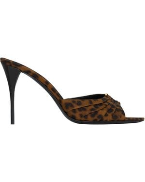 Saint Laurent Babylone Mules - Brown