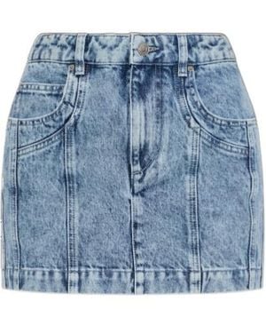 Isabel Marant Juana Short Faded Denim Skirt - Blue