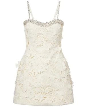 Leo Sophie Embellished Lace Minidress - Natural