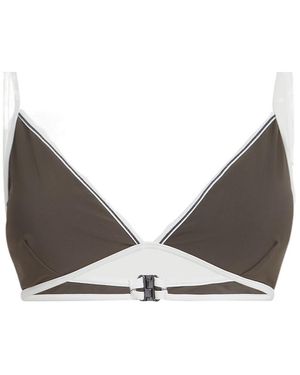 Brunello Cucinelli Monili Detailed Bikini Top - Gray