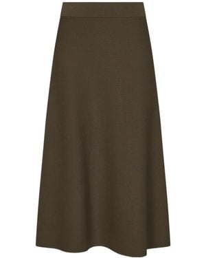 Max Mara Flared Knit Skirt - Green