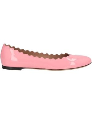 Chloé Minimalist Patent Leather Ballet Flats - Pink