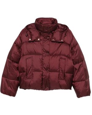 Twinset Quilted Hooded Puffer Jacket - Red