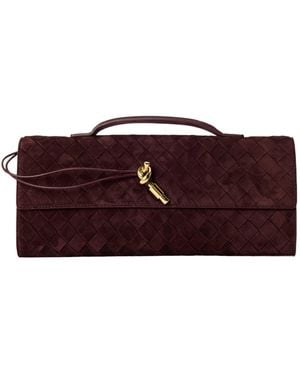 Bottega Veneta Solid Colour Clutch Bag - Red