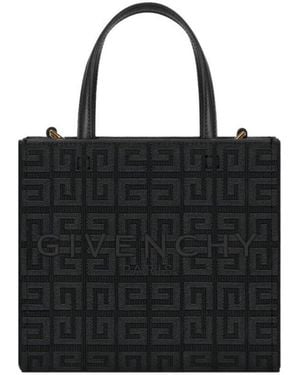 Givenchy Monogram Logo Embroidered G Mini Tote Bag - Black