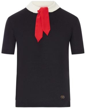 Valentino Vlogo Signature Scarf Detailed Jumper - Black