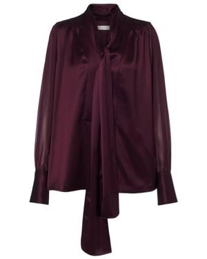 JOSEPH Paula Long-Sleeve Chiffon Blouse - Purple