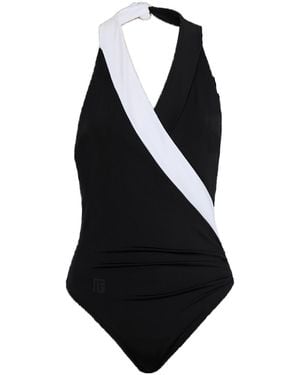 Balmain Two-Tone One-Piece Swimsuit - Black