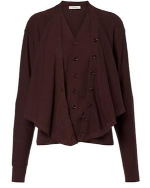Lemaire Wool-Blend Cardigan - Purple