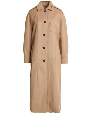 Max Mara Single-Breasted Overcoat - Natural