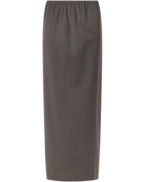 St. Agni Wool Blend Midi Skirt - Gray