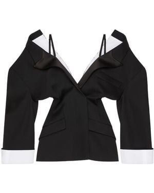Givenchy Single-Breasted Slashed Jacket - Black