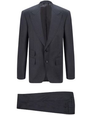 Tom Ford Long-Sleeved Suit Jacket And Suit Pants - Blue