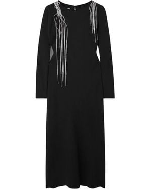 Dries Van Noten Embellished Crepe Midi Dress - Black