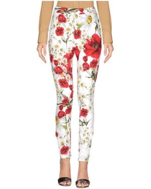 Dolce & Gabbana Floral Print Trousers - Red