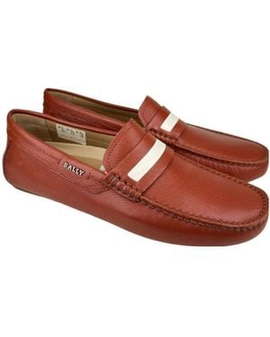 Bally Logo Business Casual Shoes - Brown