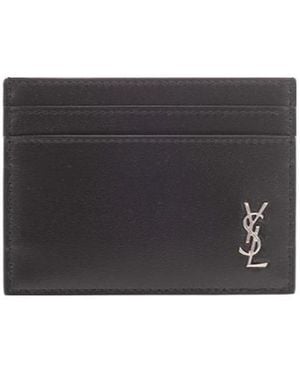 Saint Laurent Tiny Monogram Card Case - Black