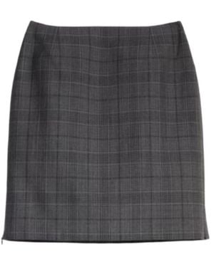 Gucci Checked Fine Wool Mini Skirt - Grey