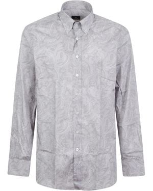 Etro Paisley Motif Button-Down Shirt - Gray
