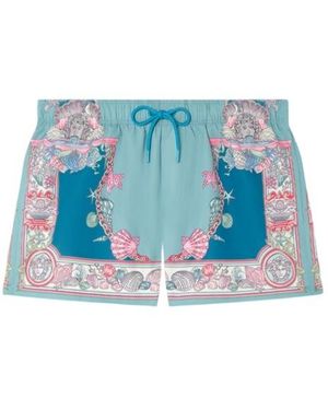 Versace Coral Theater Swim Shorts - Blue