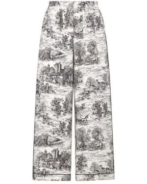 Dior Christian All-Over Patterned Wide Leg Pants - Multicolor