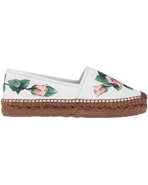 Dolce & Gabbana Floral Canvas Espadrilles - Brown