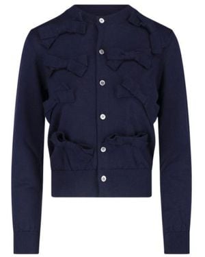 Comme des Garçons Comme Des Garçons Homme Plus Bow Detail Buttoned Cardigan - Blue
