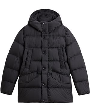 Woolrich Quilted Hooded Jacket - Blue