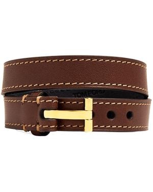 Tom Ford T Wrap Bracelet - Brown