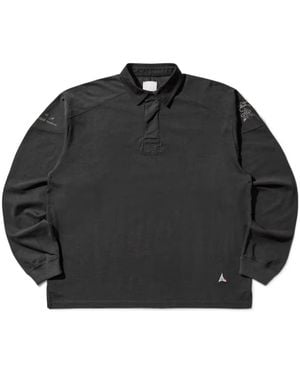 ROA Astrio Long-Sleeve Polo Shirt - Black