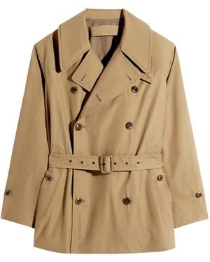 Lemaire Short Cotton Trench Coat - Natural