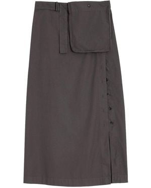 Lemaire Buttoned Long Skirt - Gray
