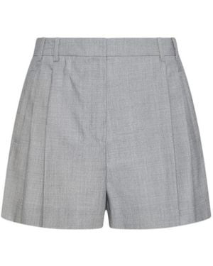 Marella Wool And Silk Shorts - Gray