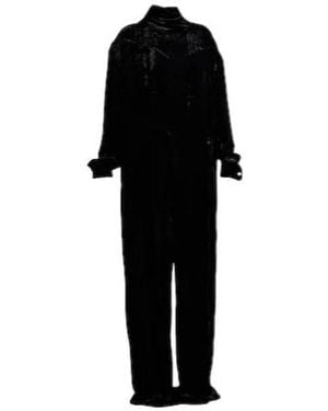 Rick Owens Solid-Color Velvet Jumpsuit - Black