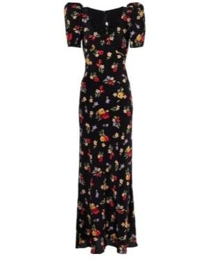 Rodarte Floral Silk Crêpe De Chine Gown - Black