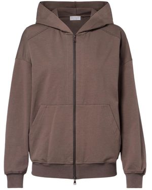 Brunello Cucinelli Monili Cotton Zip-Up Hoodie - Brown