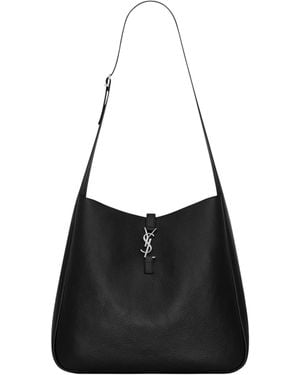 Saint Laurent Le 5 A 7 Extra Large Long Half-Moon Bag - Black
