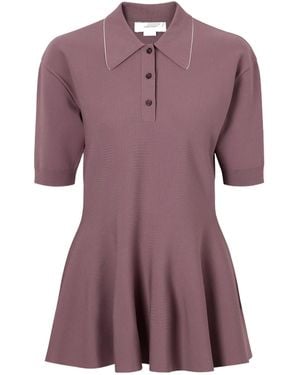 Stella McCartney Short-Sleeve Polo Top - Purple