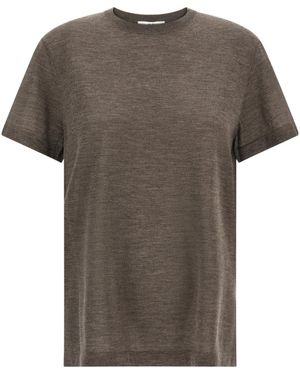 Co. Shaved Knit Short-Sleeve Knitted Top - Gray