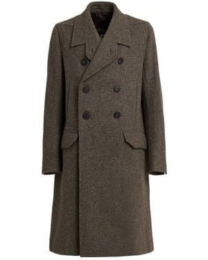 Rick Owens Officer Wool Long Coat - Brown