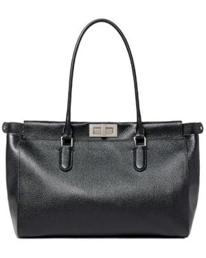 Fendi Peekaboo Tote Small Leather Bag - Black