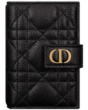 Dior Caro Vertical Card Holder - Black